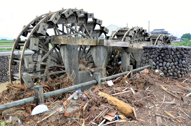 Le moulin endommagé par les dernières intempéries © Asahi Shimbun 2017