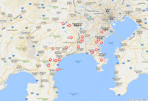 Les plus beaux endroits pour admirer les cerisiers en fleur à Yokohama 横浜市, Kamakura 鎌倉市 et Hakone 箱根町