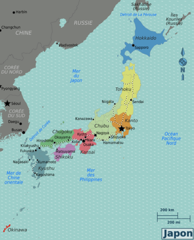 Carte mer japon