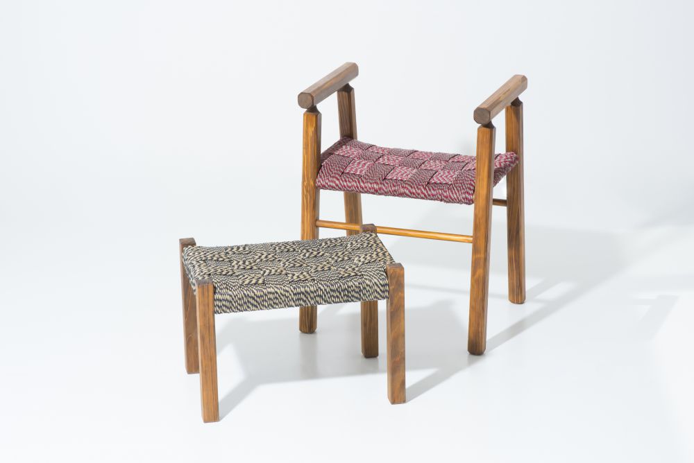 Tabouret traditionnel en jonc