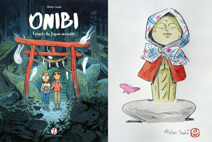 La bande dessinée Onibi d'Atelier Sentô et un détail de leur dédicace