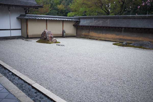 Le jardin sec (et mouillé !) du Ryôanji © Aventure Japon 2016